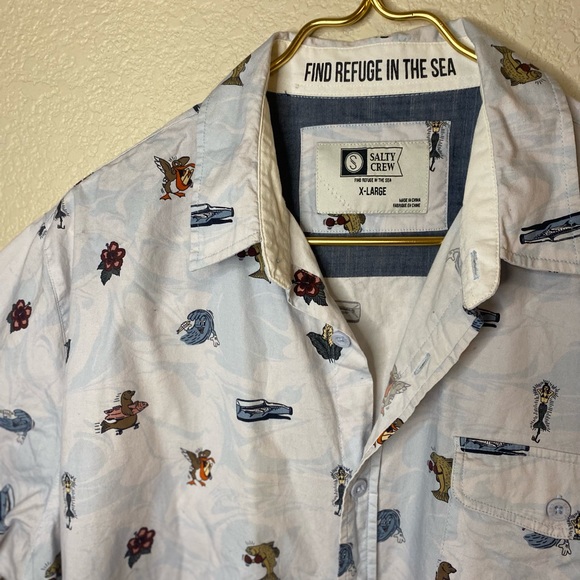 Salty Crew Bonzarelly Blue Icon Short Sleeve Button Up - Picture 4 of 8